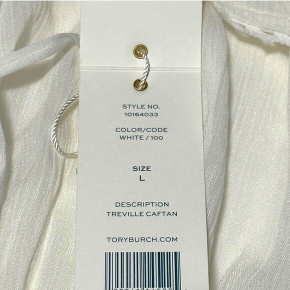 NWT Tory Burch Swim Cover Up Tunic Dress - Large - Ivory - 3/4 Sleeves - Picture 8 of 12
